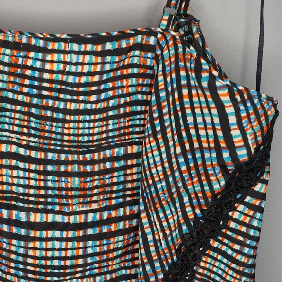 Free People Intimately Black Multi Color Plaid Crop Top Button Front Camisole M - Picture 13 of 15